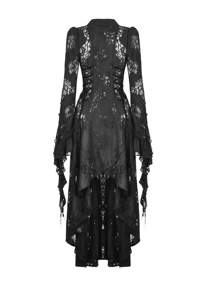 Dark In Love - Gothic Romantic Hollow Out Sexy Frilly Lace - Dress