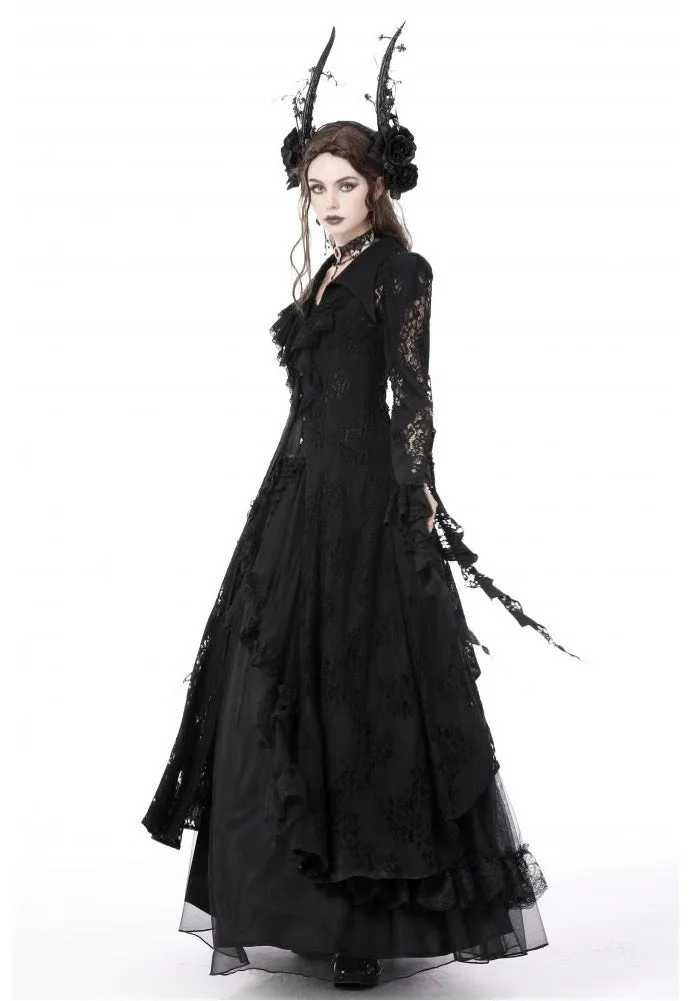 Dark In Love - Gothic Romantic Hollow Out Sexy Frilly Lace - Dress