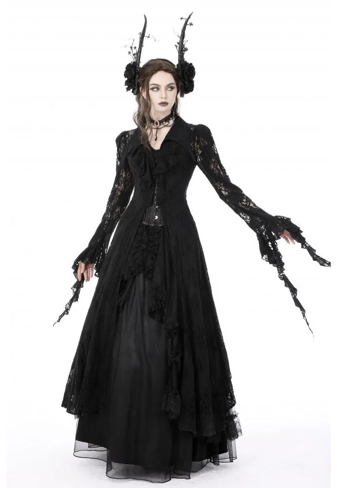 Dark In Love - Gothic Romantic Hollow Out Sexy Frilly Lace - Dress