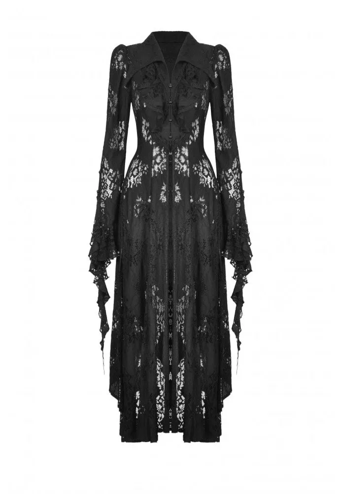 Dark In Love - Gothic Romantic Hollow Out Sexy Frilly Lace - Dress