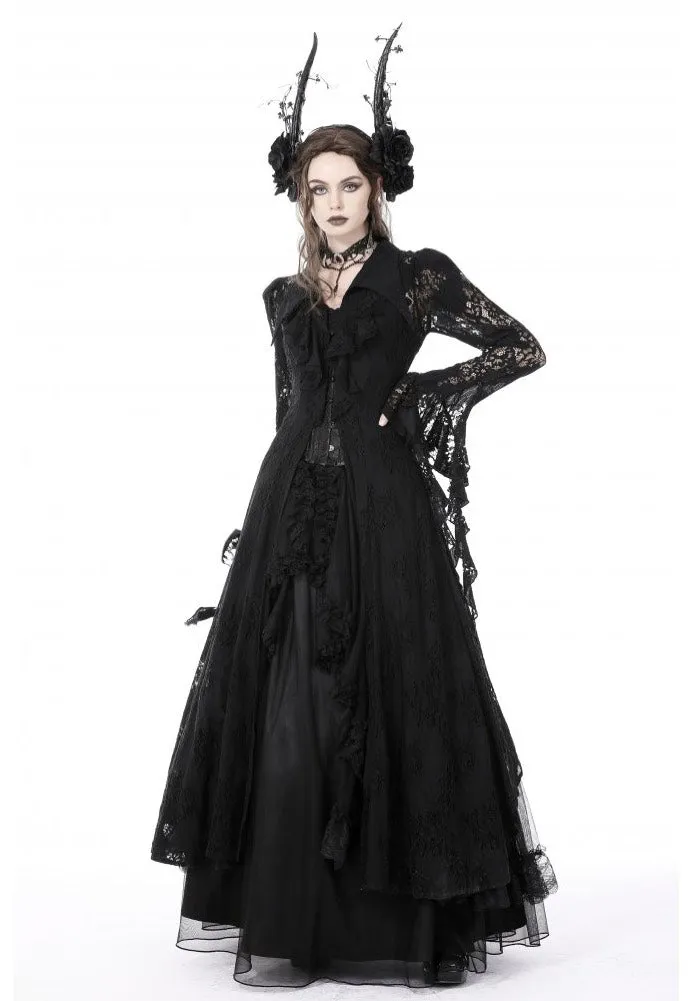 Dark In Love - Gothic Romantic Hollow Out Sexy Frilly Lace - Dress