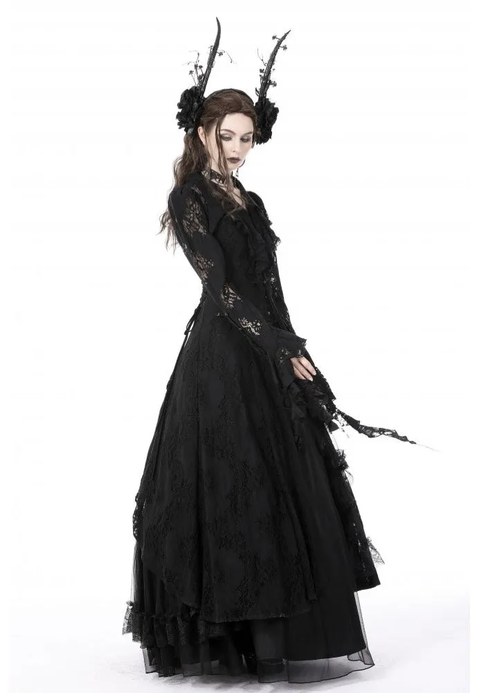 Dark In Love - Gothic Romantic Hollow Out Sexy Frilly Lace - Dress