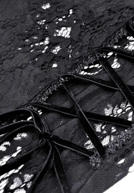 Dark In Love - Gothic Romantic Hollow Out Sexy Frilly Lace - Dress