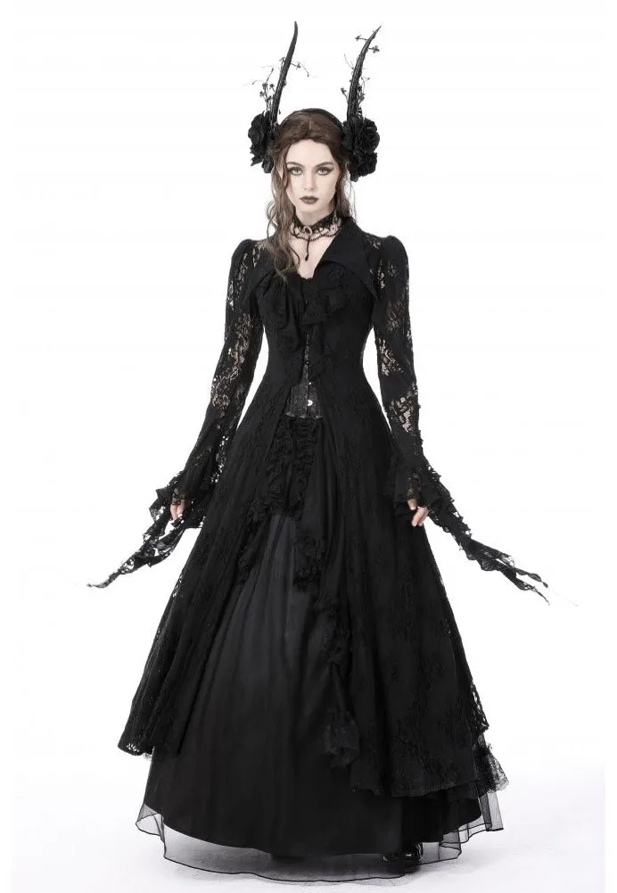 Dark In Love - Gothic Romantic Hollow Out Sexy Frilly Lace - Dress