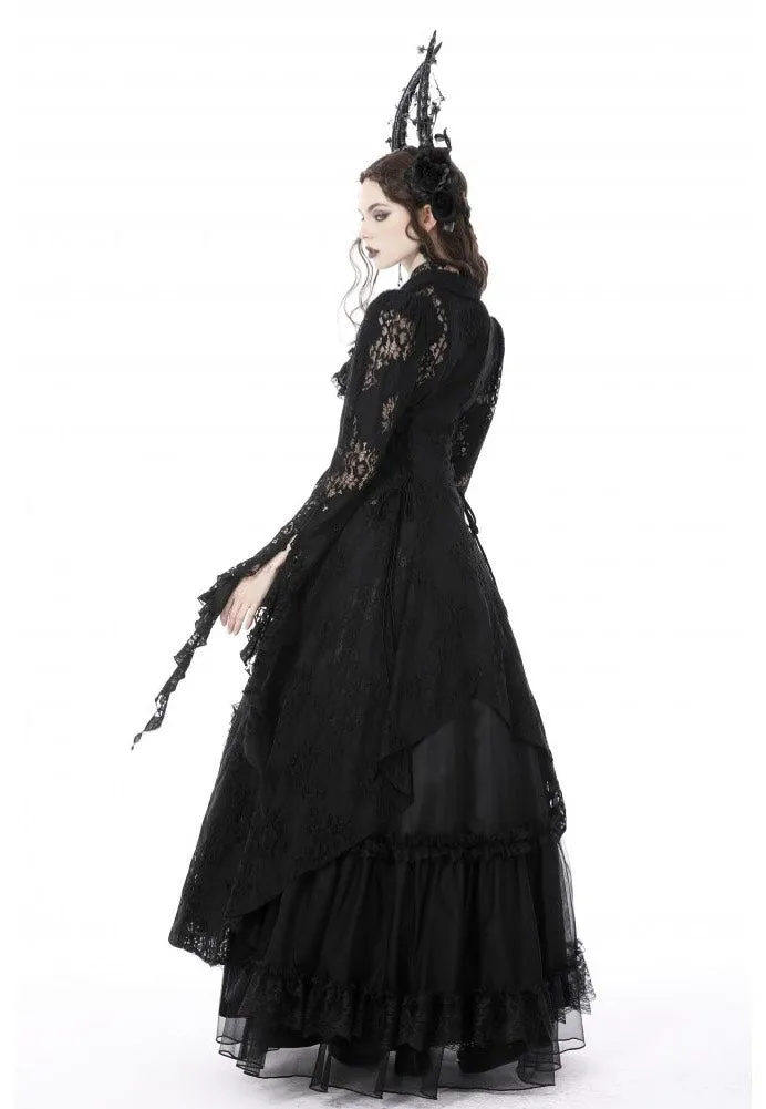 Dark In Love - Gothic Romantic Hollow Out Sexy Frilly Lace - Dress
