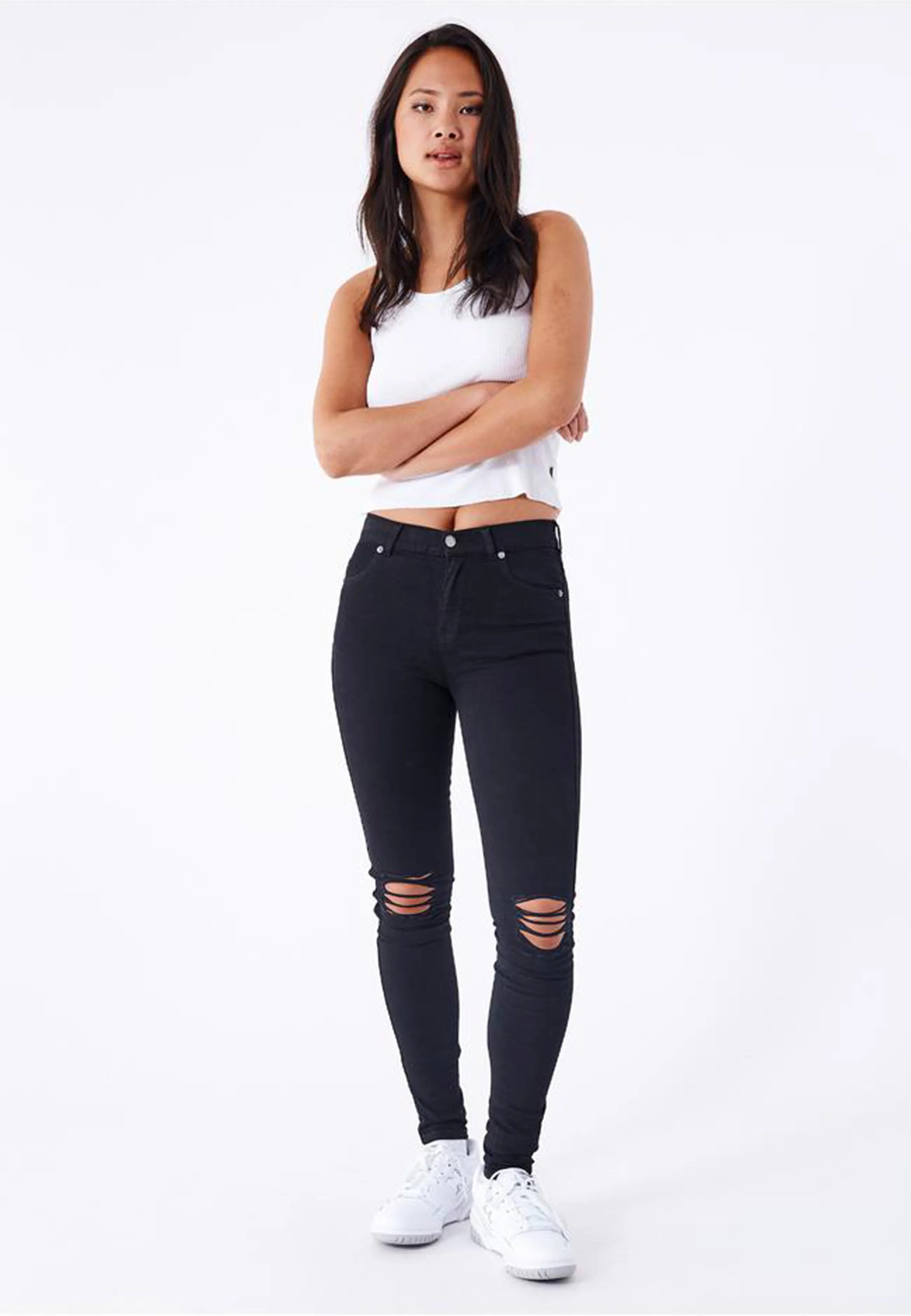 Dr. Denim - Lexy Black Ripped Knees - Jeans