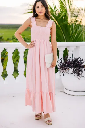 Easy Love Blush Pink Smocked Maxi Dress