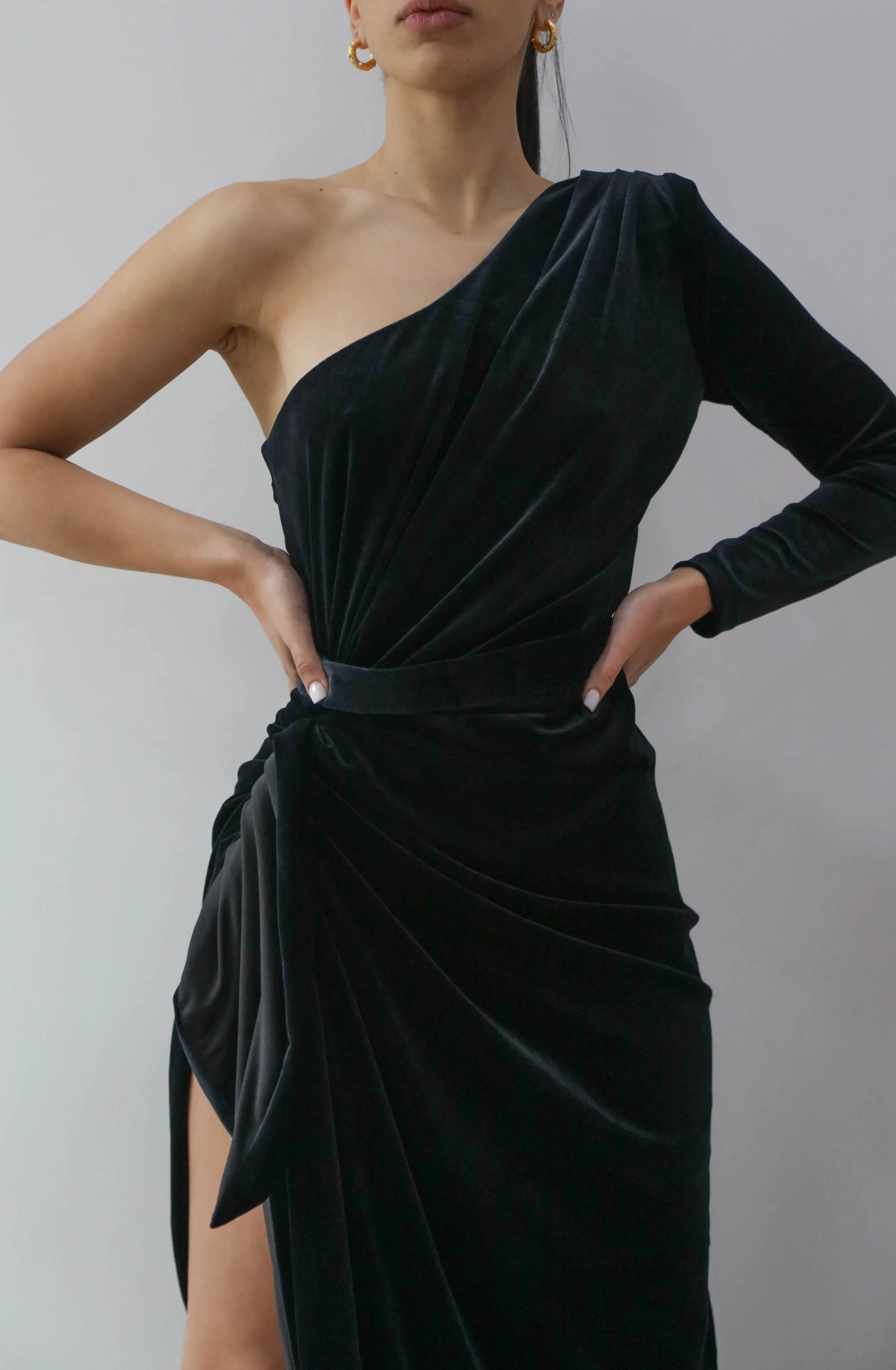 Enigma Black Velvet Gown by Lia Stublla