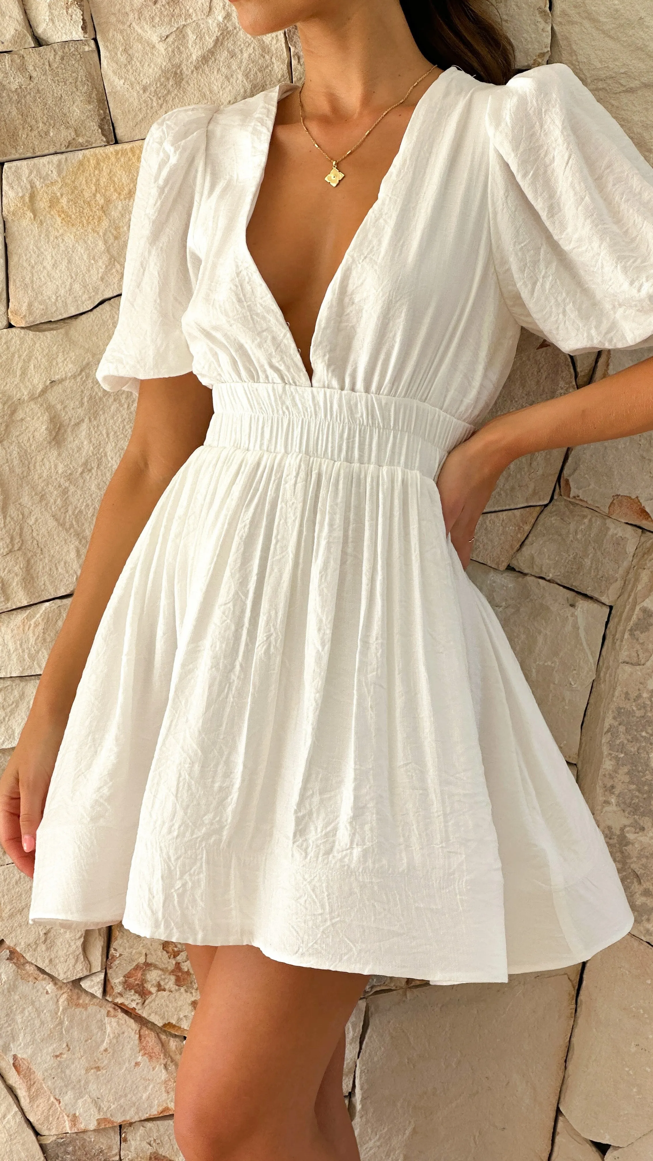 Erin Mini Dress - White Billy J