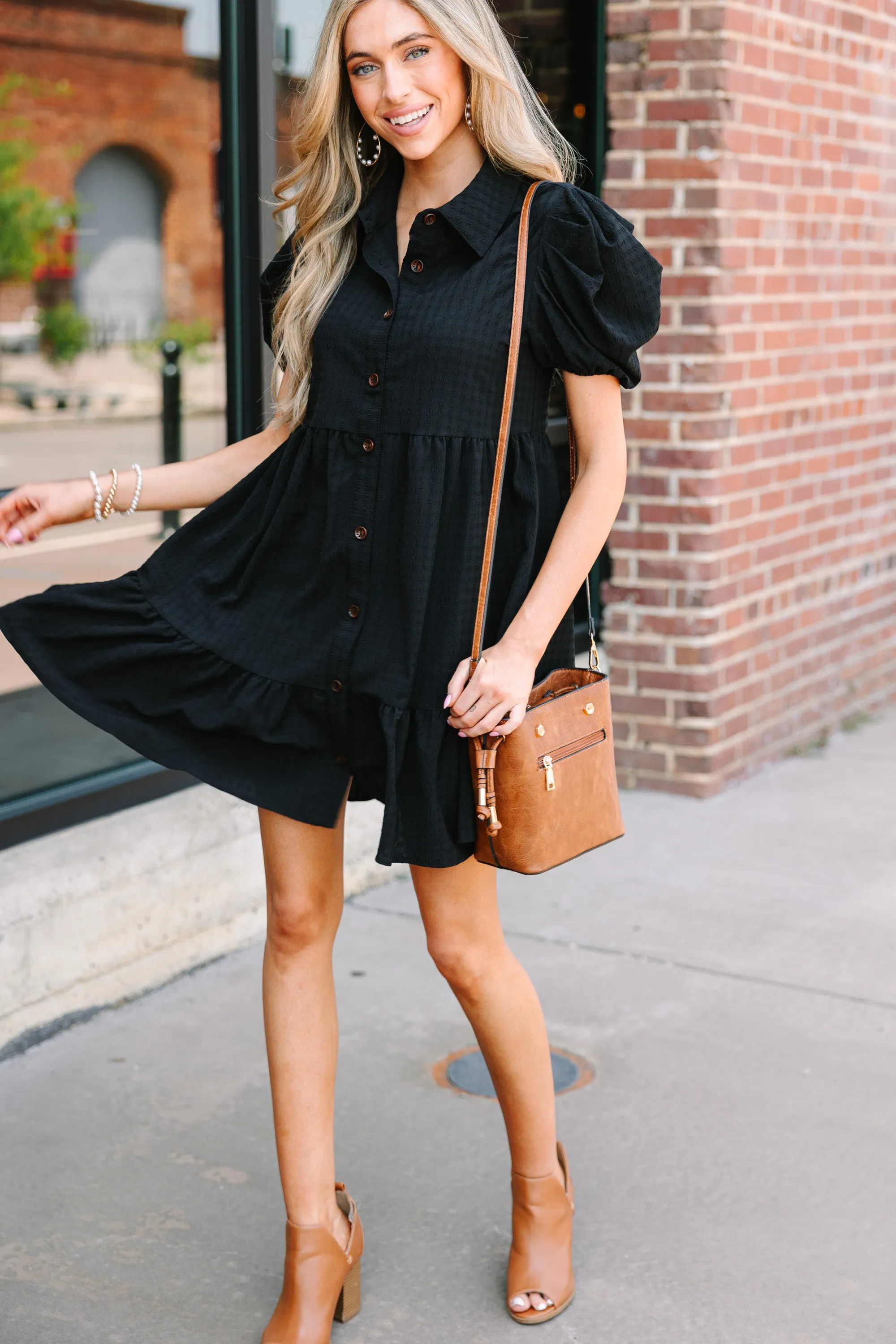Feeling Confident Black Babydoll Dress