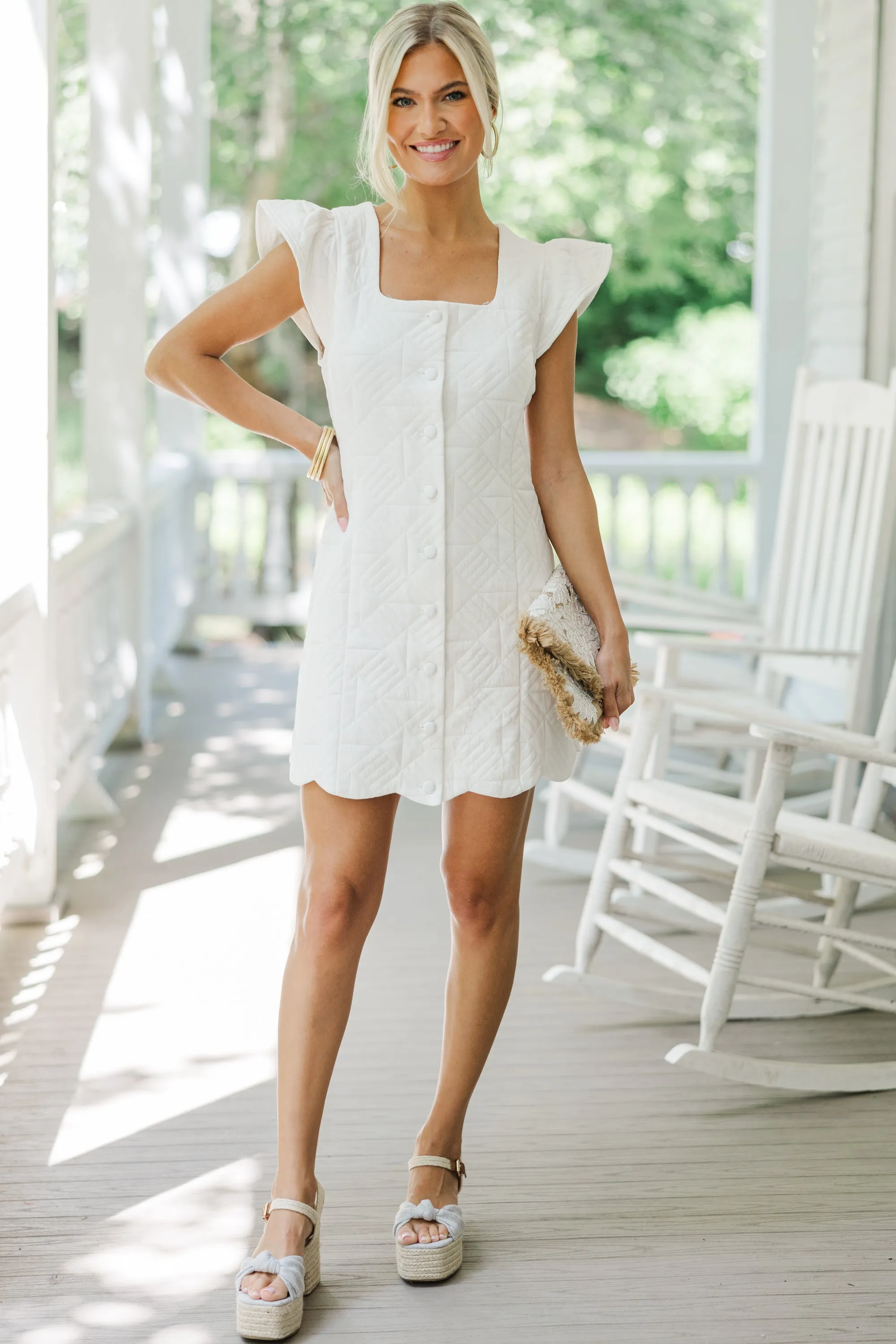Feeling It Off White Shift Dress