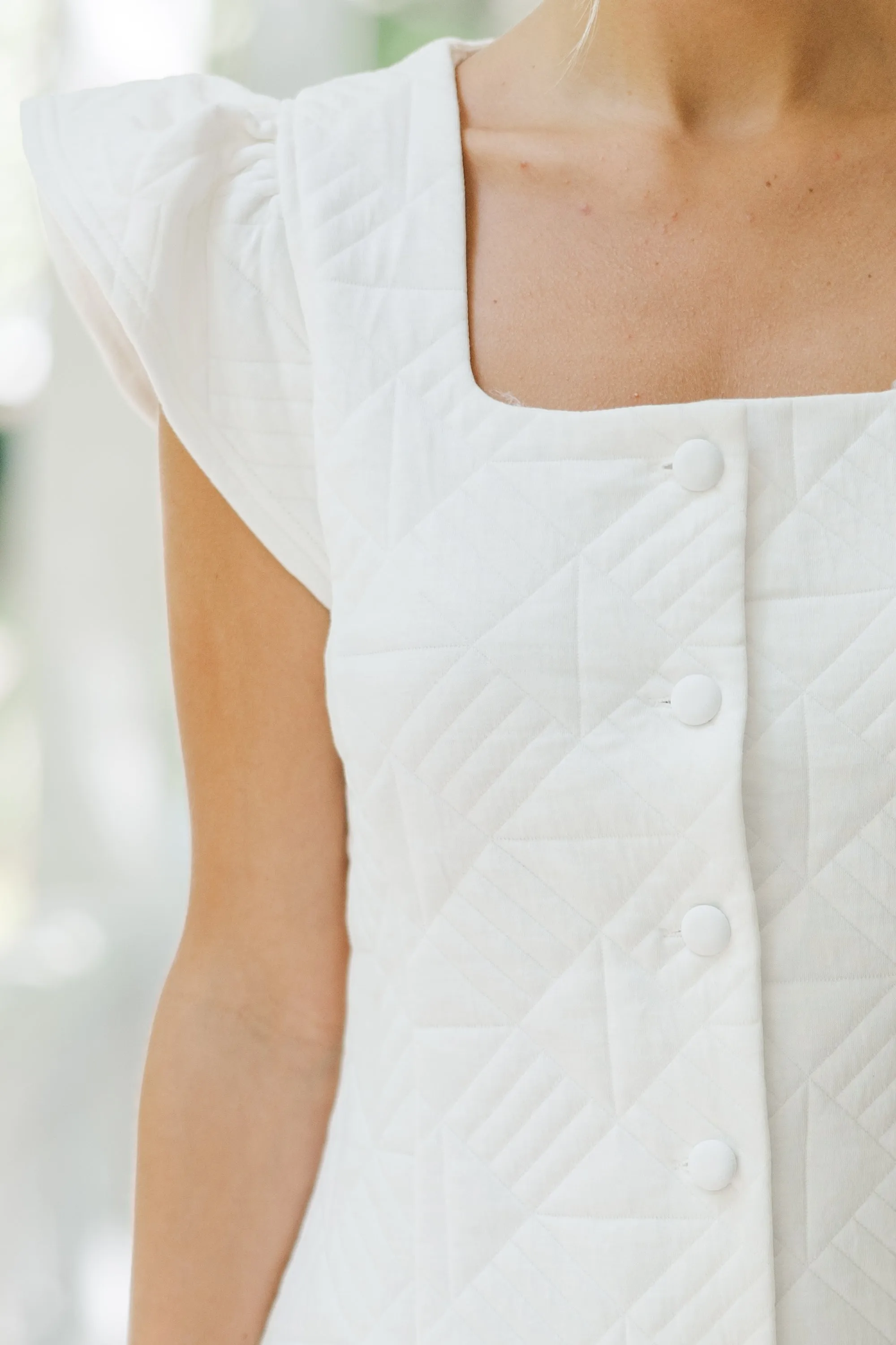 Feeling It Off White Shift Dress