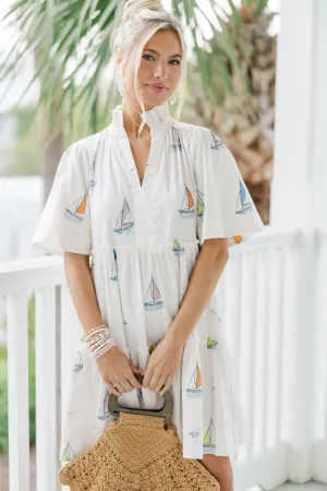 Feeling Your Best Pale Peach Sailboat Dress