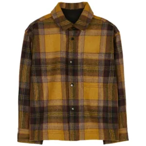 Finger In The Nose Dark Yellow Checkers Long Sleeve Shirt