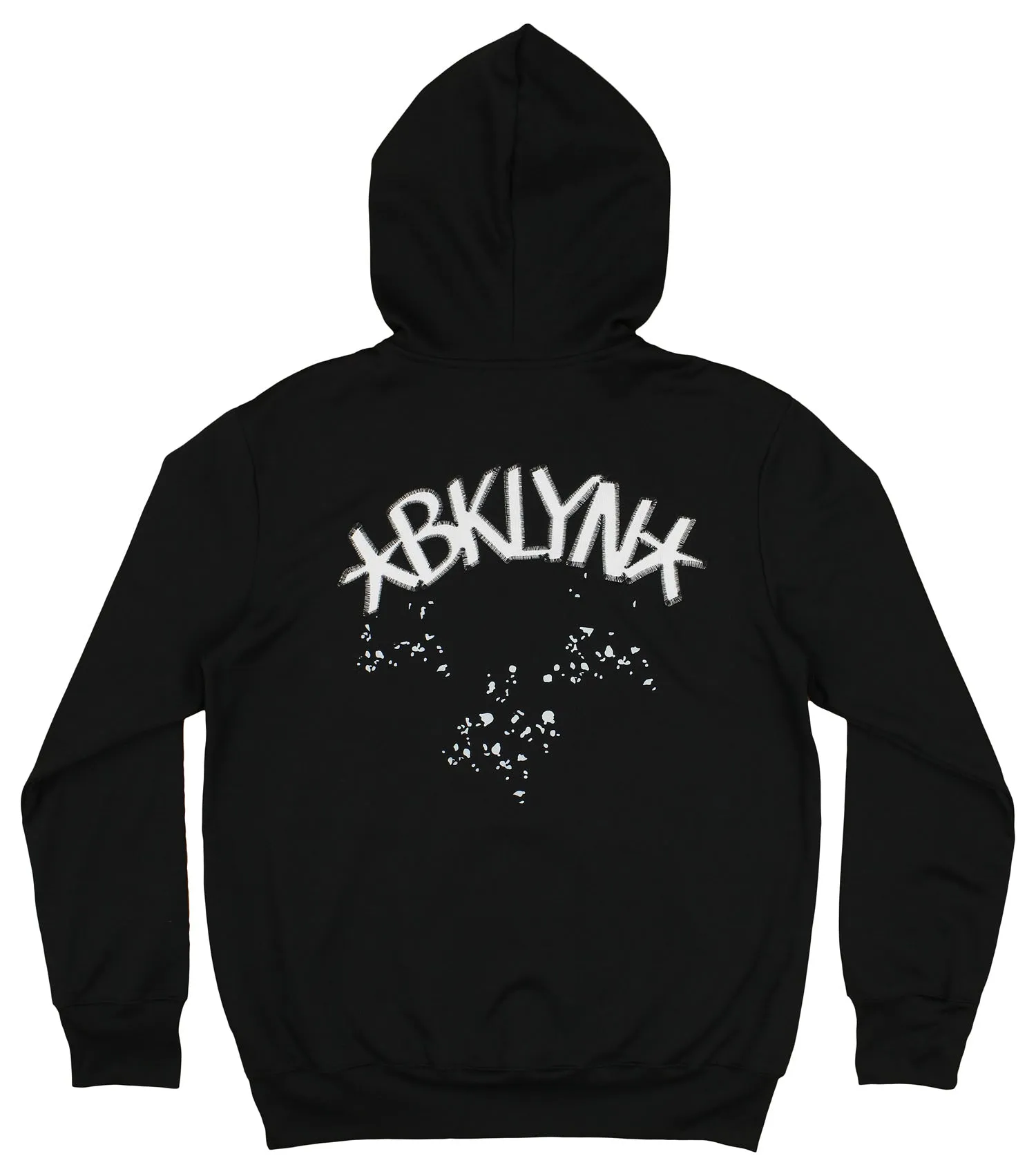 FISLL NBA Men's Brooklyn Nets Pullover Hoodie with Paint Splatter Logo