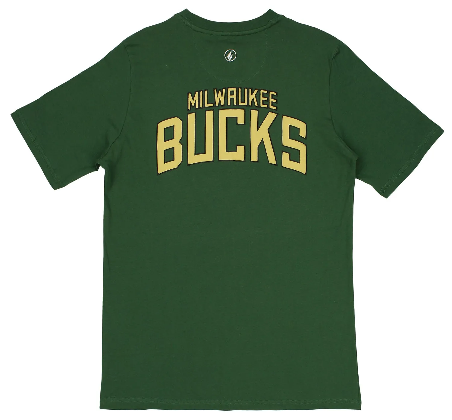 FISLL NBA Men's Milwaukee Bucks Team Color, Name and Logo Premium T-Shirt