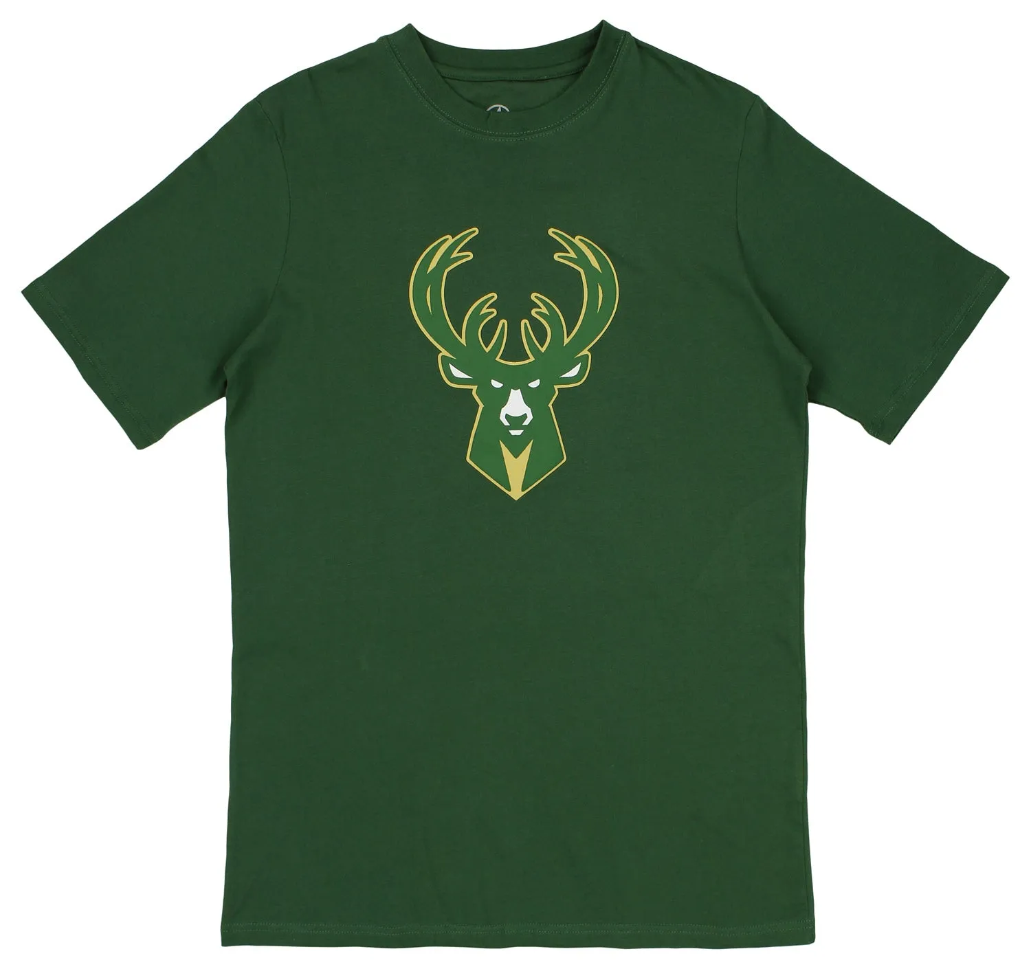FISLL NBA Men's Milwaukee Bucks Team Color, Name and Logo Premium T-Shirt
