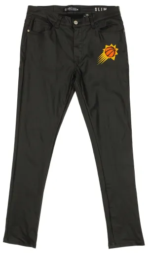 FISLL NBA Men's Phoenix Suns Waxed Jeans, Black