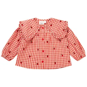 Flss Berry Gingham Molly LS Blouse