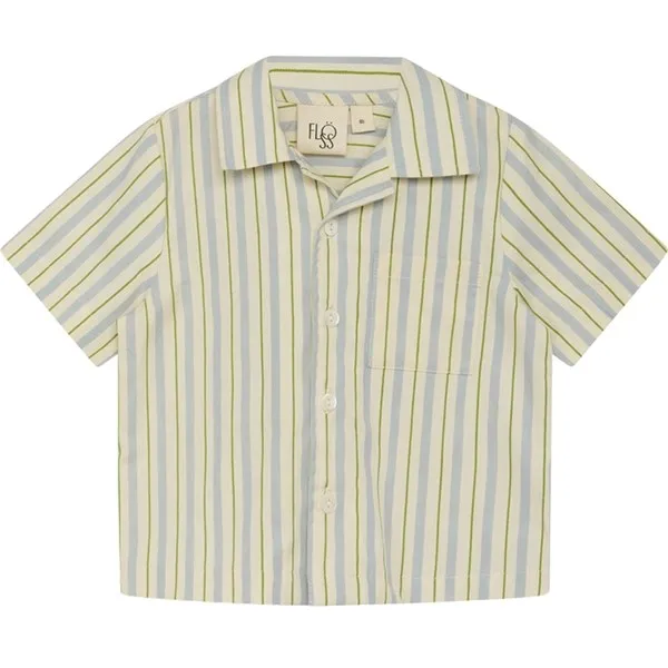 Flss Bobby Shirt Blue/Green Stripe