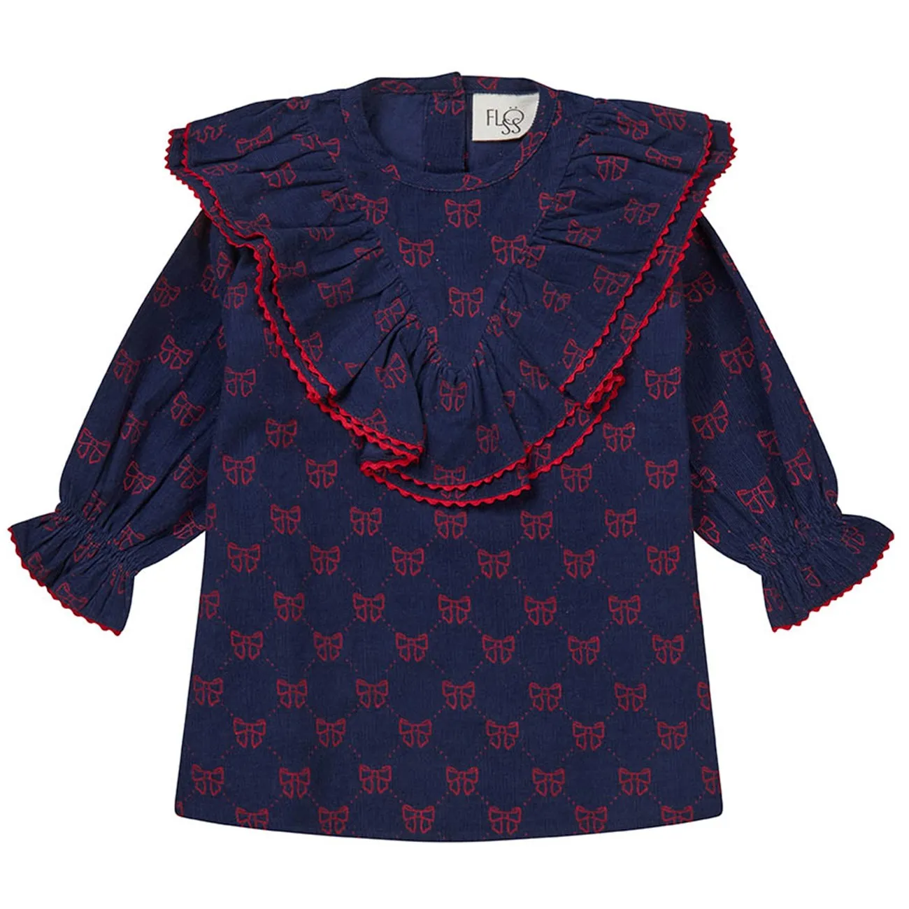 Flss Navy/Ruby Red Bows Luna Dress