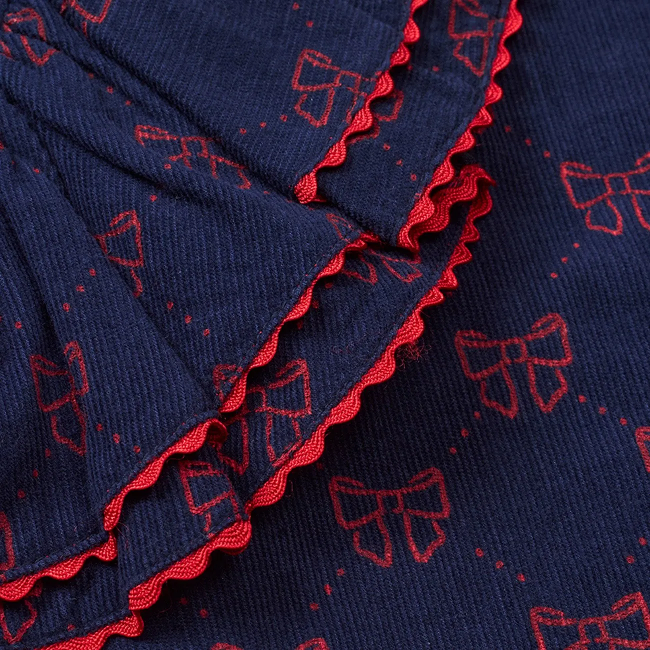 Flss Navy/Ruby Red Bows Luna Dress