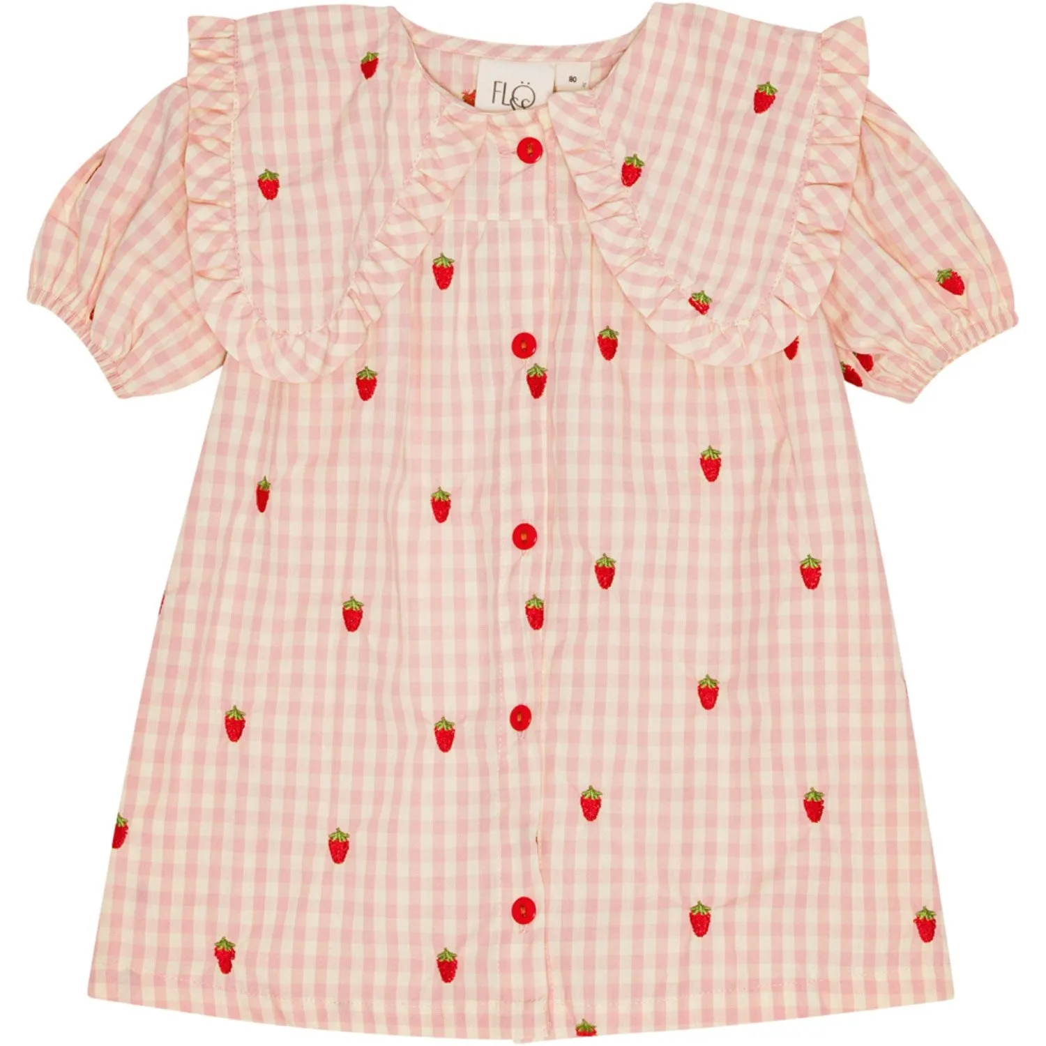 Flss Pink Berry Gingham Dolly Dress
