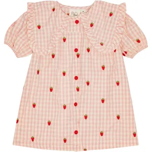 Flss Pink Berry Gingham Dolly Dress
