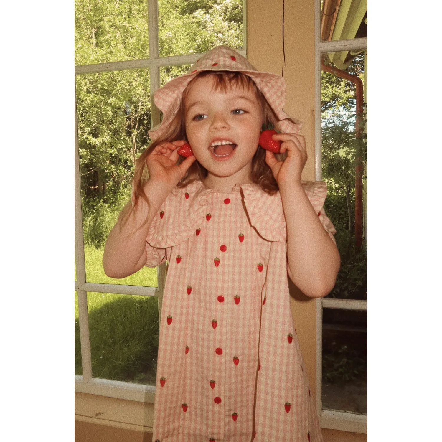 Flss Pink Berry Gingham Dolly Dress