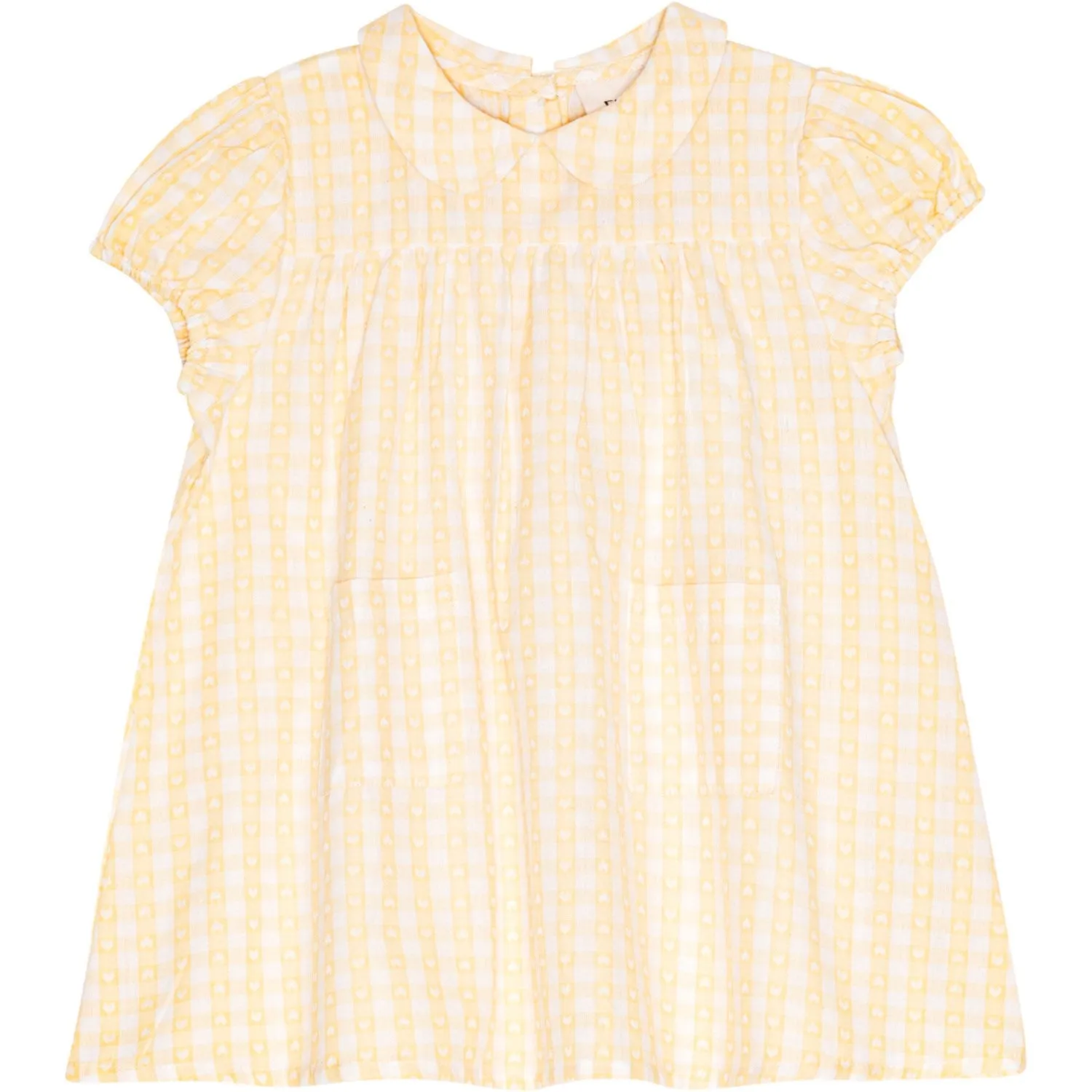 Flss Soft Yellow Heart Gingham Olivia Dress