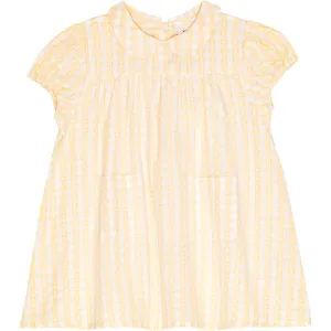 Flss Soft Yellow Heart Gingham Olivia Dress