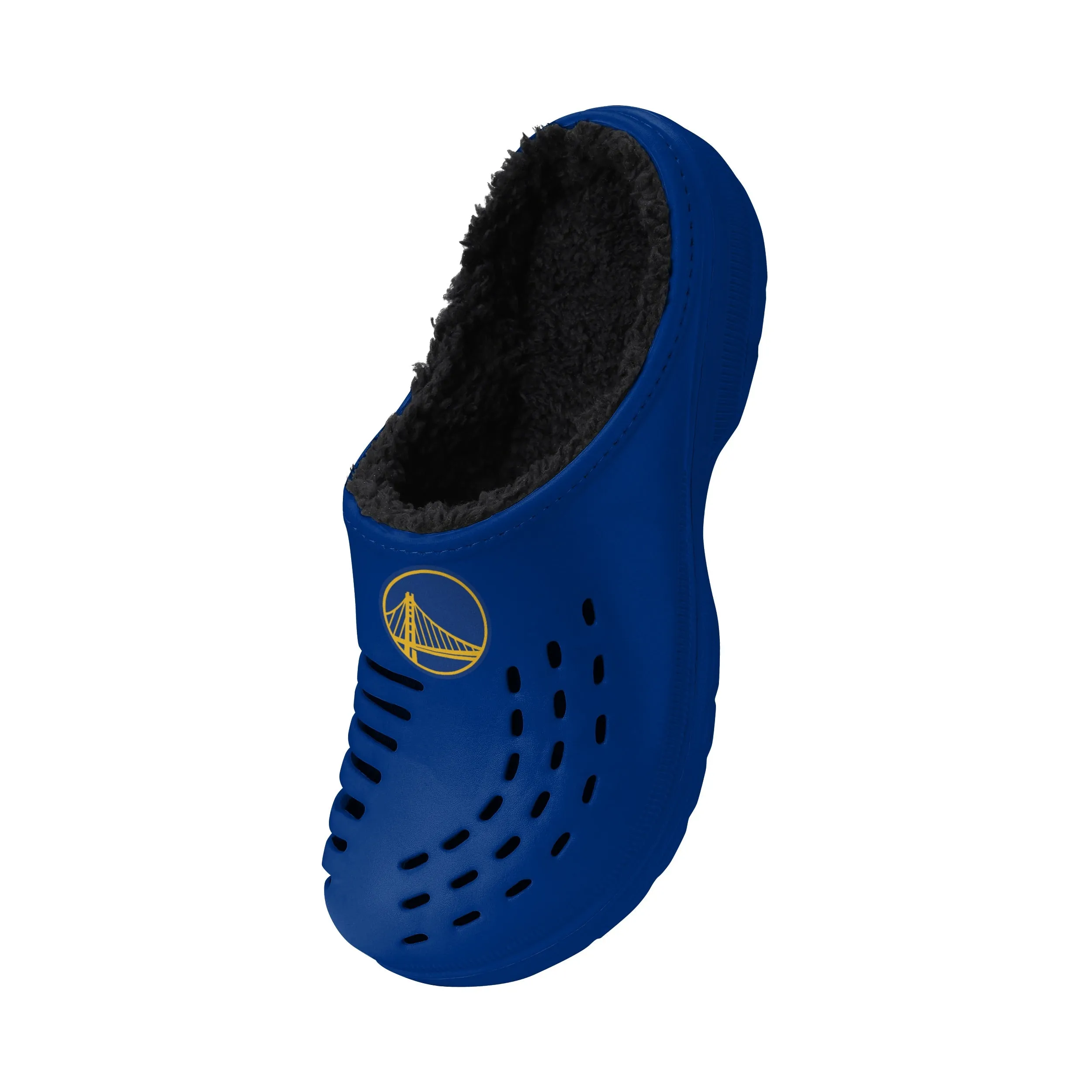 FOCO NBA Men's Golden State Warriors Sherpa Lined Big Logo Clogs