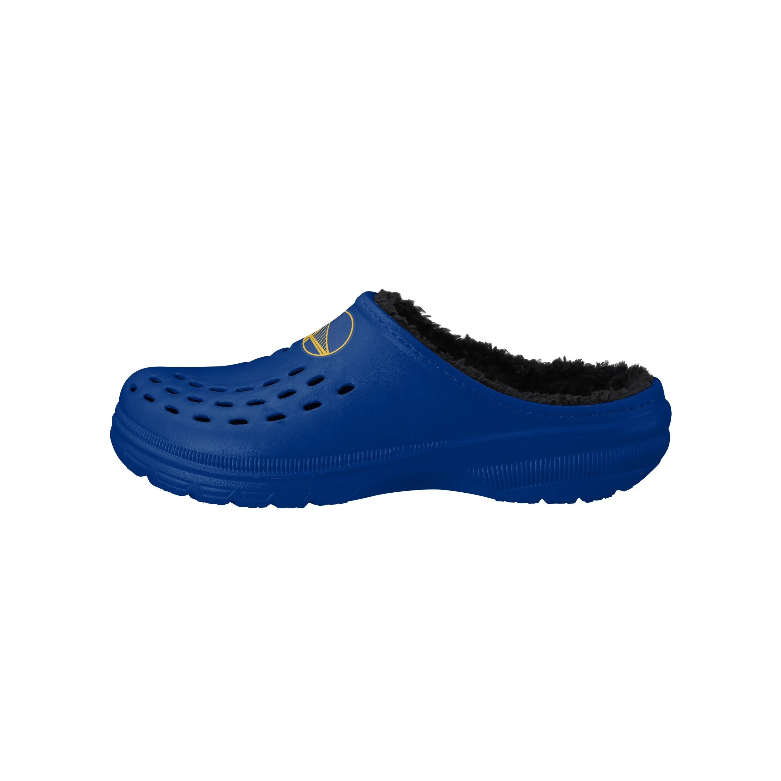 FOCO NBA Men's Golden State Warriors Sherpa Lined Big Logo Clogs