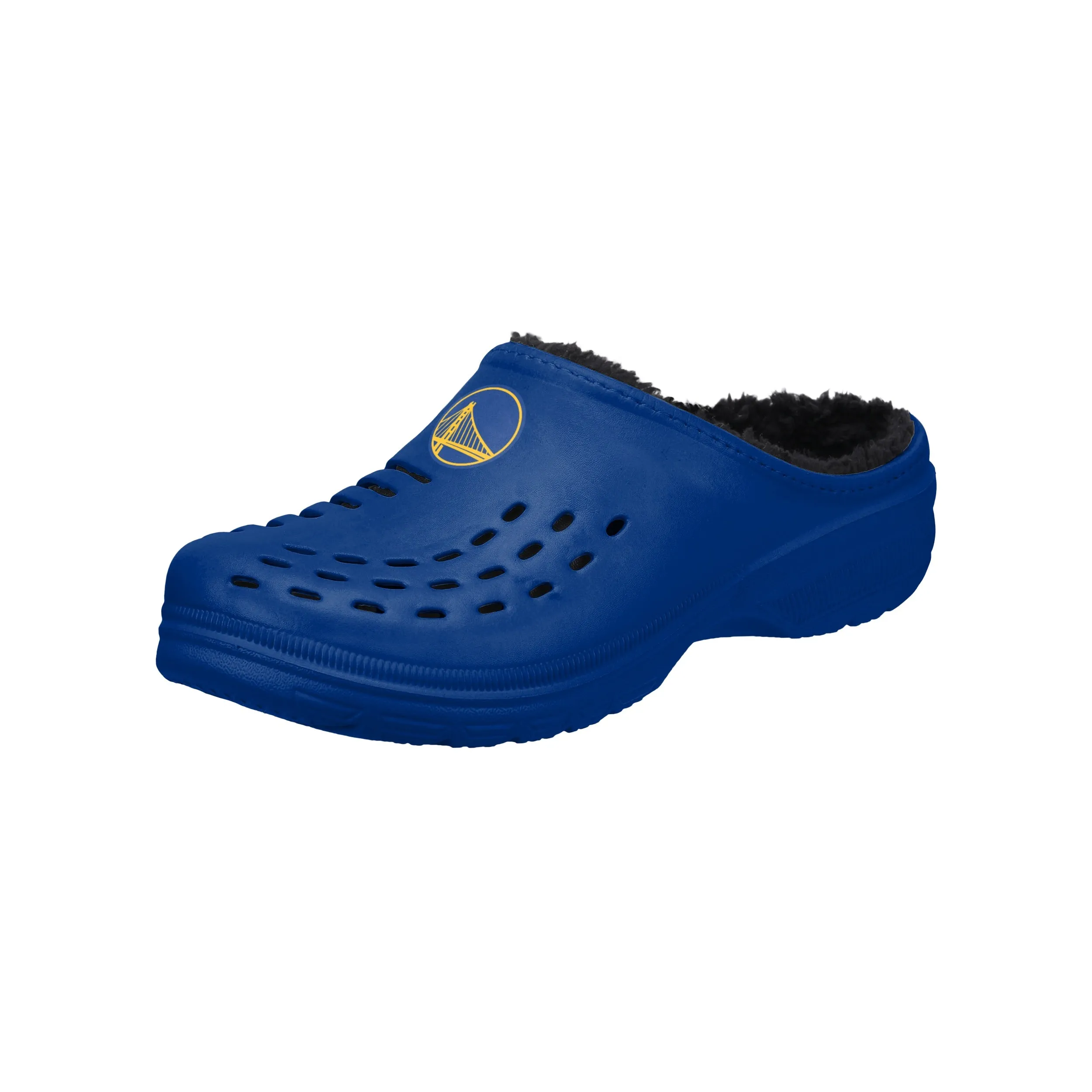 FOCO NBA Men's Golden State Warriors Sherpa Lined Big Logo Clogs