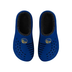 FOCO NBA Men's Golden State Warriors Sherpa Lined Big Logo Clogs