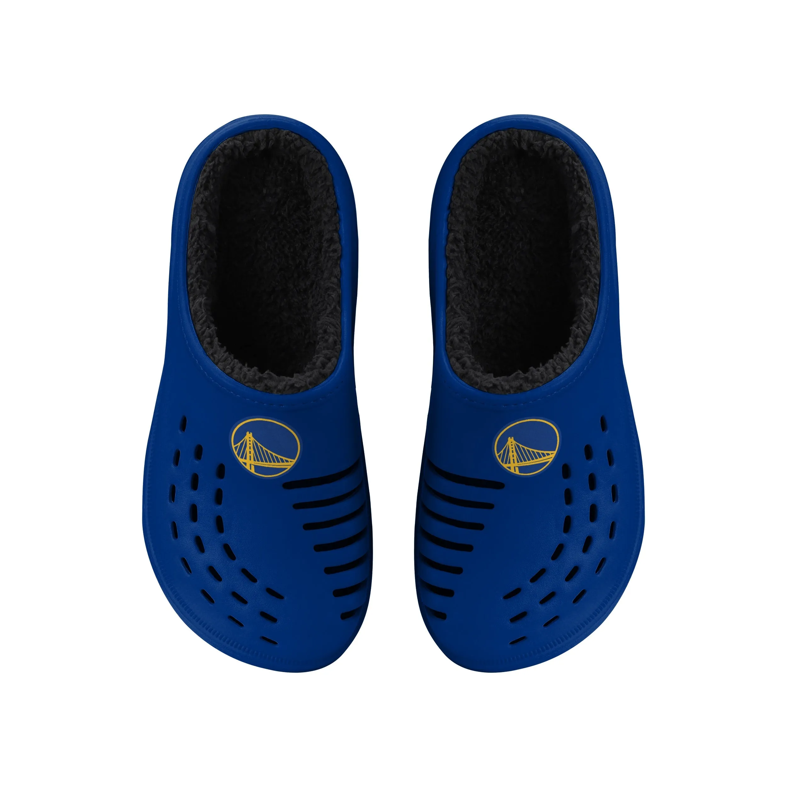 FOCO NBA Men's Golden State Warriors Sherpa Lined Big Logo Clogs
