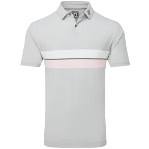 FootJoy Double Chest Band Pique Polo Shirt - Grey