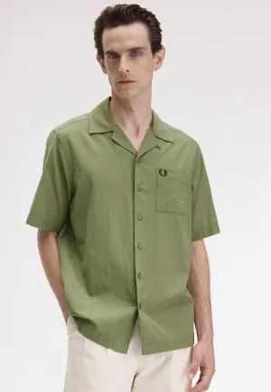 Fred Perry - Lightweight Texture Revere Collar Olive Mint - Shirt