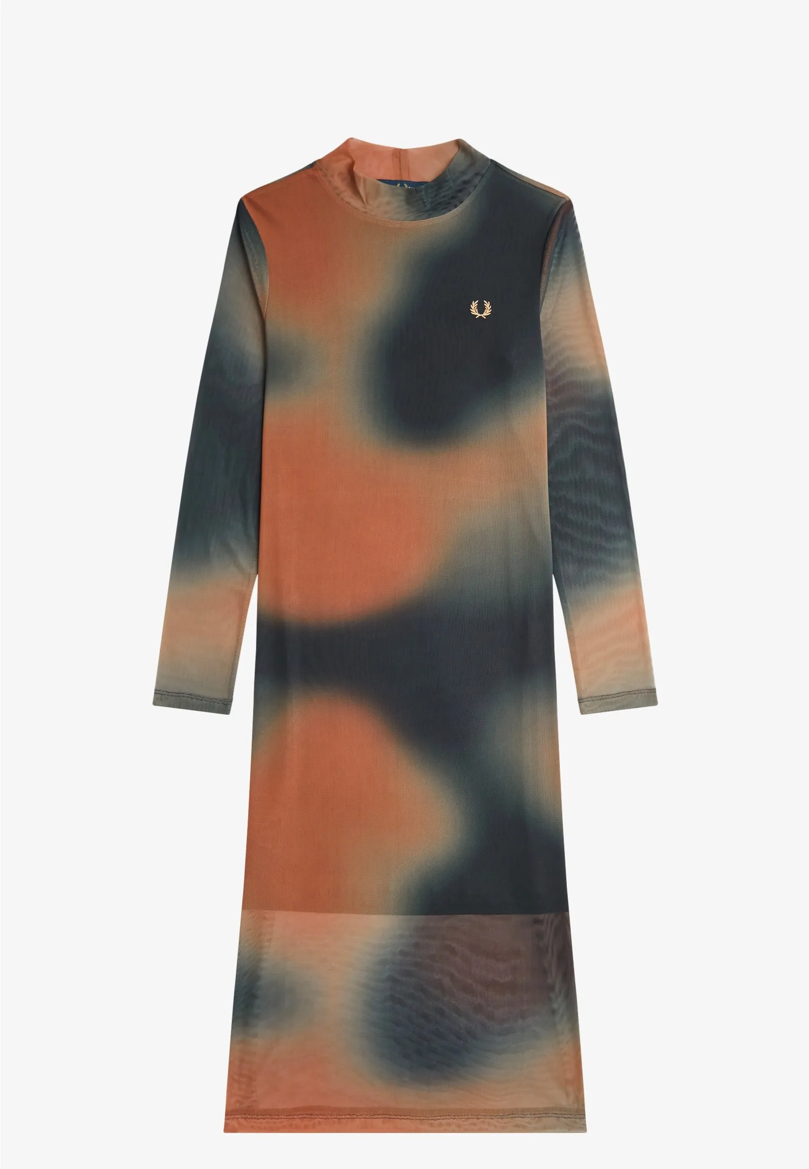 Fred Perry - Printed Mesh Mock Neck Night Green - Dress