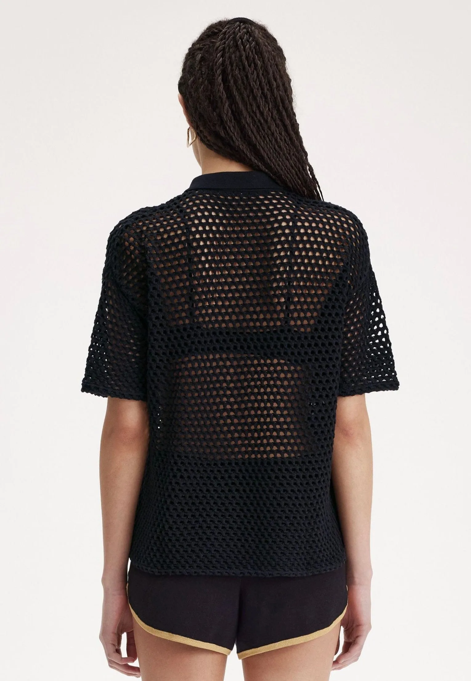 Fred Perry x Amy Winehouse - Embroidered Open Knit Black - Shirt