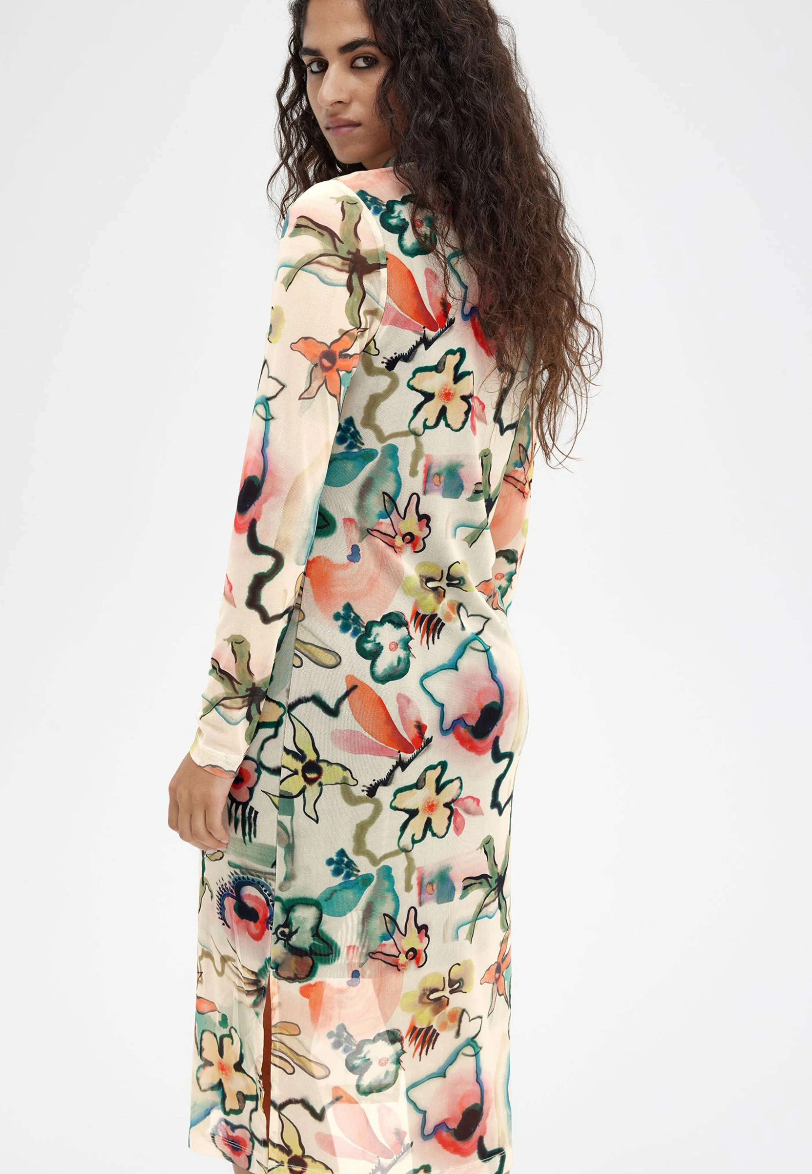 Fred Perry x Amy Winehouse - Printed Mesh Mock Neck Silky Peach - Dress