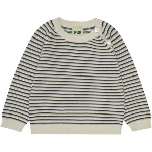 FUB Baby Purlrib Blouse Ecru/Glacier/Maroon