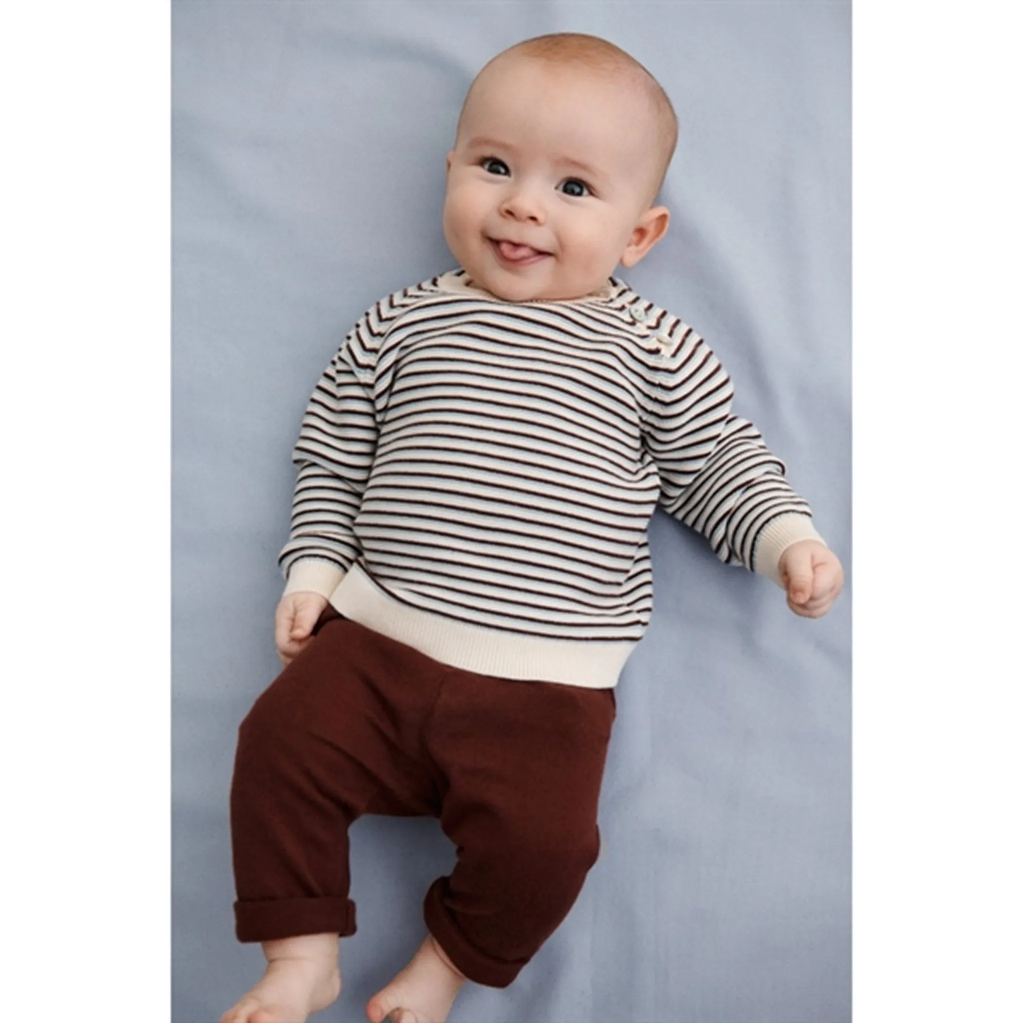 FUB Baby Purlrib Blouse Ecru/Glacier/Maroon