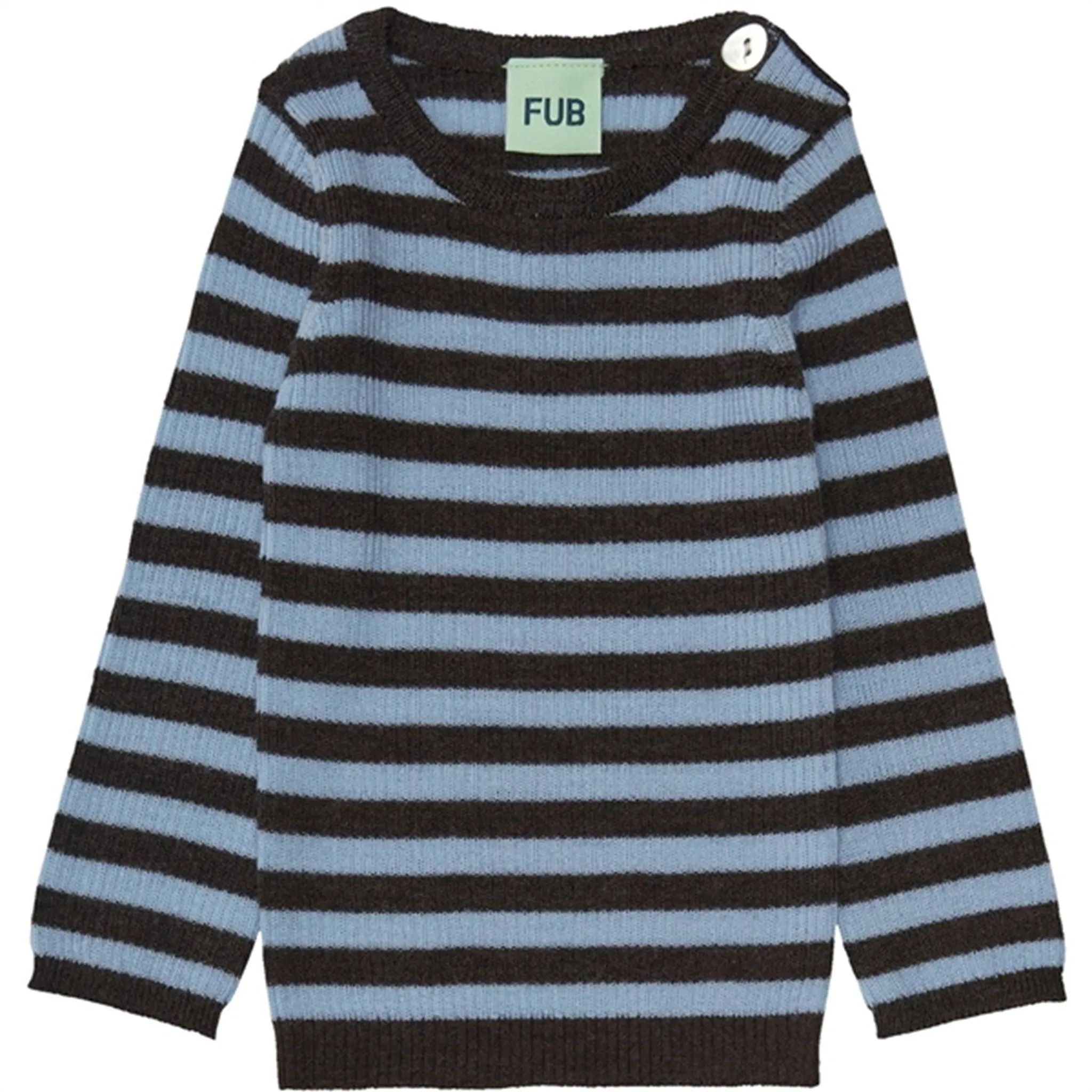 FUB Baby Rib Blouse Chcoclate/Sky