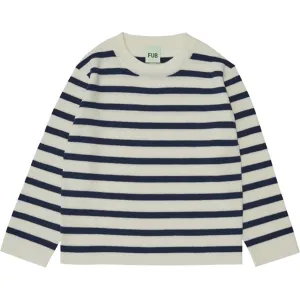 FUB Blouse Ecru/Royal Blue