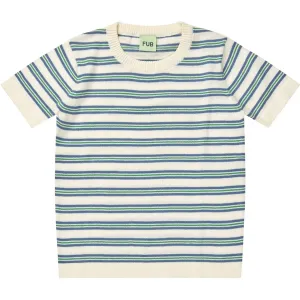 FUB ecru/washed indigo Striped T-Shirt
