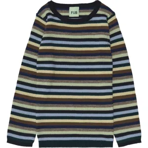 FUB Rib Blouse Multi Stripe