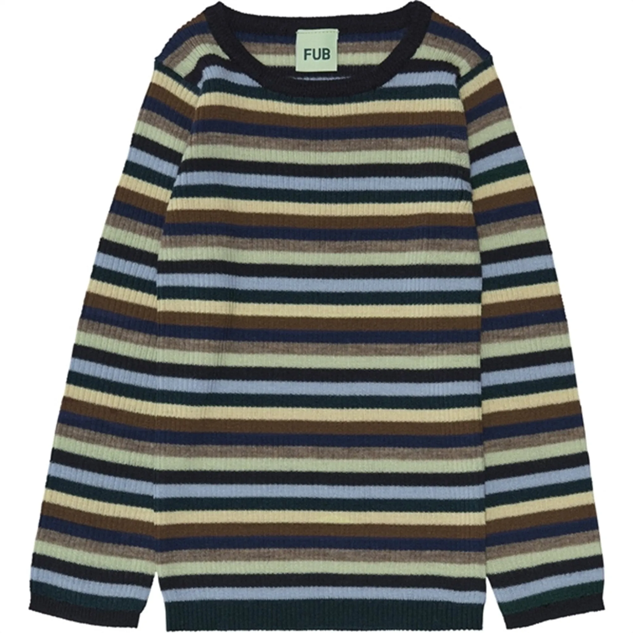 FUB Rib Blouse Multi Stripe