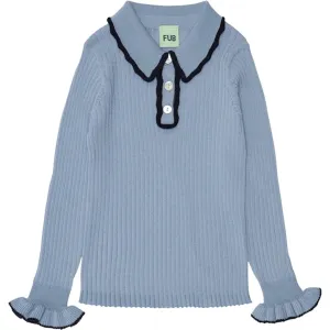 FUB Rib Blouse Sky