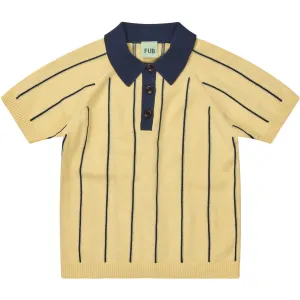 FUB vanilla/dark navy Striped Polo